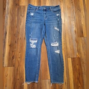 Old Navy Rockstar Super Skinny Medium Wash Midrise Ankle Jeans Women's 12 Long
